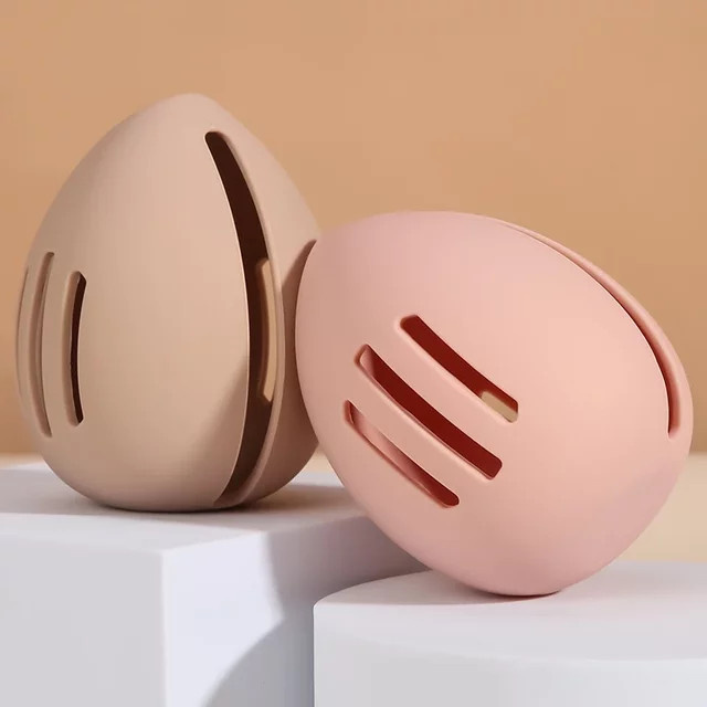 Make-up-Schwammhalter aus Silikon, belüfteter Aufbewahrungskoffer - Bild 1