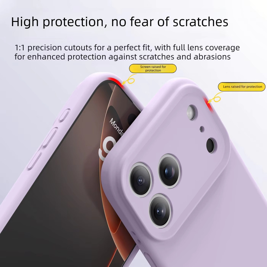 Luxuriöse Flüssigsilikon Handyhülle für Apple iPhone 17 Pro Max und iPhone 17 Pro mit Sturzschutz und spezieller Kamera-Taste - Bild 5