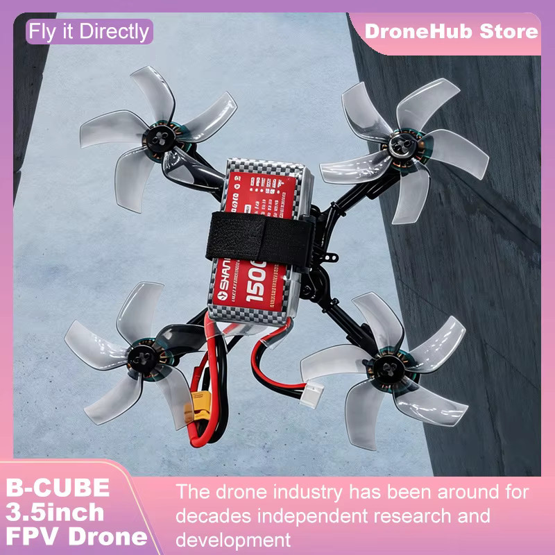 RCTOSKY B-CUBE 3,5-Zoll FPV-Drohnen-Rahmenkit aus Kohlefaser für Renndrohnen-Quadcopter in Schwarz - Bild 4