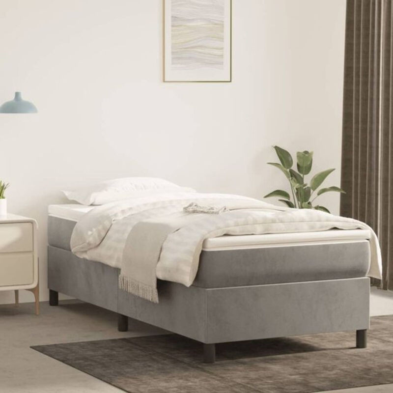 Vidaxl Matratzenschoner Topper aus Schaumstoff und Polyester in Weiß oder Grau, B/T/H: 80 x 220 x 5 cm - Bild 1