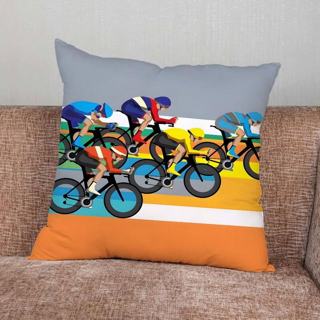 JMG Clothing Kissenbezug Tour De France Fahrrad Design, Mehrfarbig, B/T/H: 60 x 60 x 1 cm - Bild 1
