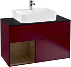 V&B Waschtischunterschrank Finion 100 Wandbeleuchtung in Platin Blau, B/T/H: 100 x 50,1 x 50,1 cm - Bild 1