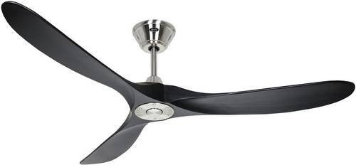 CasaFan ECO GENUINO Deckenventilator mit Fernbedienung in Chrom und Matt Schwarz, Durchmesser: 152 cm, Höhe: 28,5 cm - Bild 1