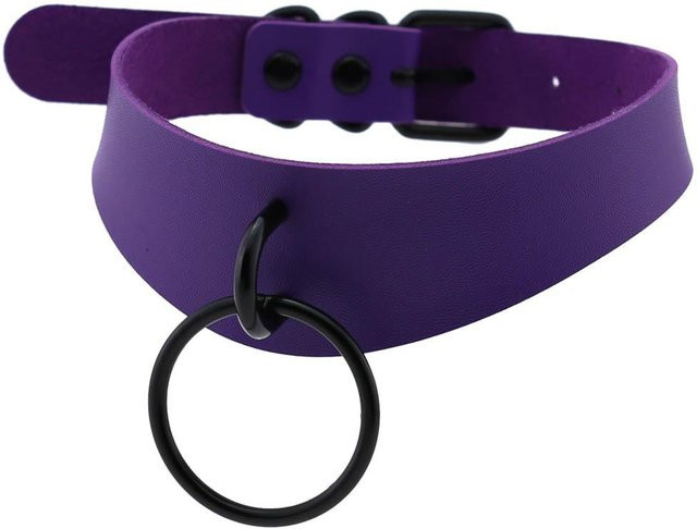 YIRAN Choker Halskette, Leder, Schwarz, Nieten, Unisex - Bild 1