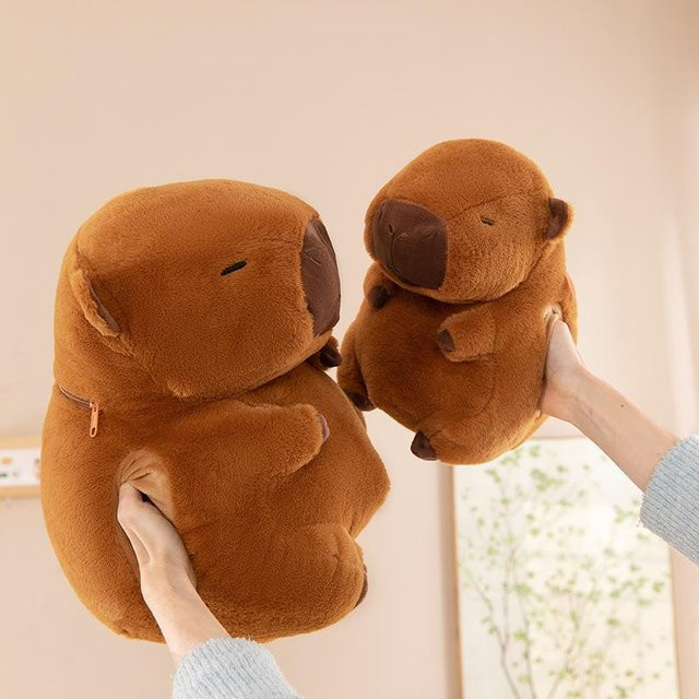 Bai Fen Bai Kapibara Handwärmer Plüschtier Puppe, 40cm, Braun - Bild 1