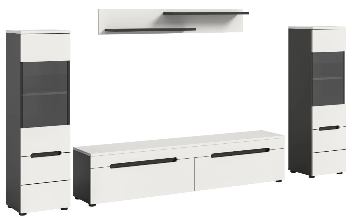 Wohnwand Cooper von Inn.Furn in Weiß und Grau mit Breite: 272 cm - Bild 5