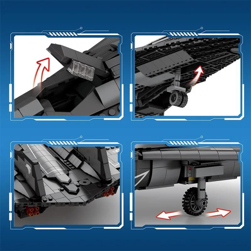 Linyi toy Sr-72 Blackbird Flugzeug Bauen 2071 Teile - Bild 4
