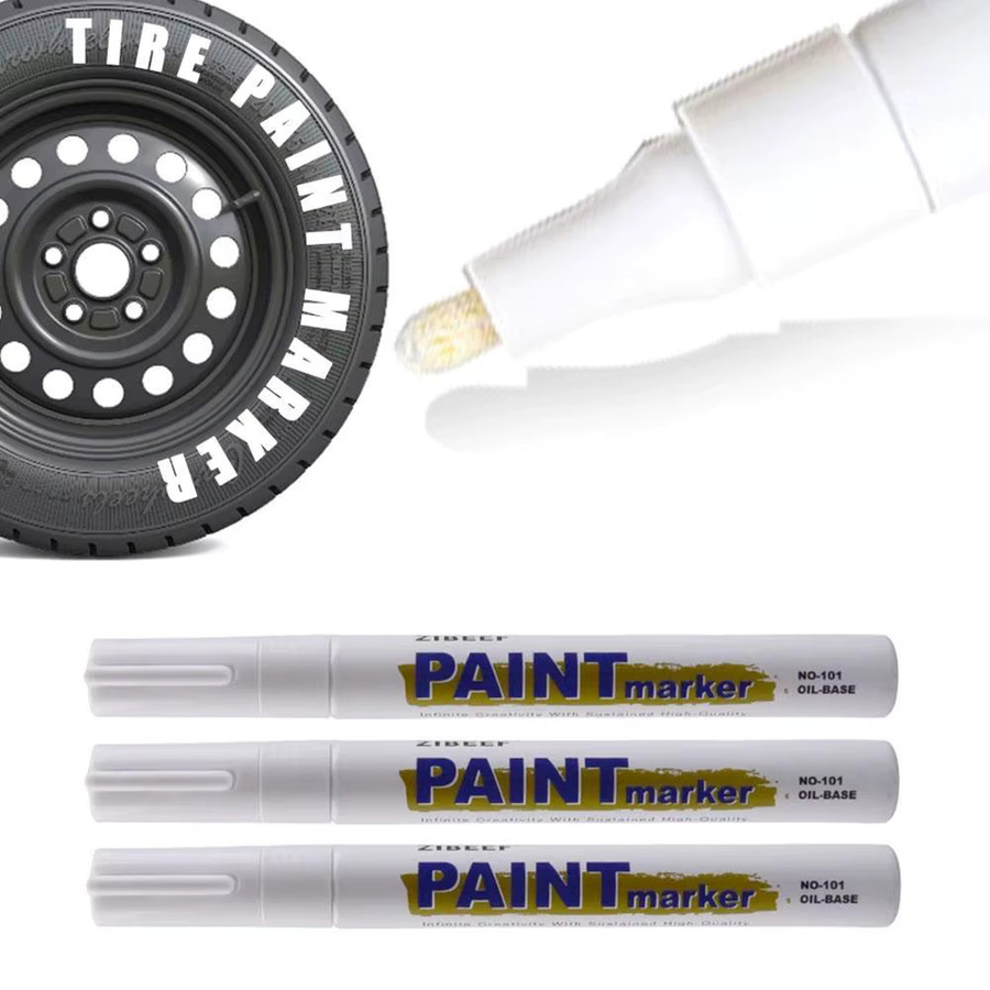 Permanenter Reifen-Farbe-Marker für Autolack und Gummi in Weiß - Bild 5