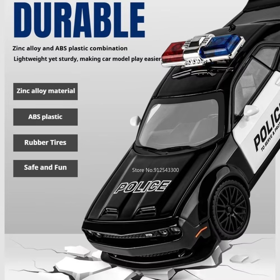 RMZ city Hellcat Polizeiauto-Modell, 1:32, Metall, mit Licht und Sound - Bild 2