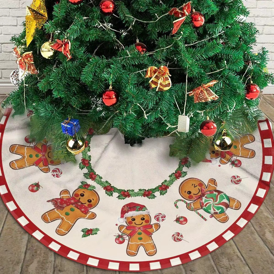VIKAMA Weihnachtsbaumrock Lebkuchenmann in Mehrfarbig für die festliche Dekoration im Innen- und Außenbereich - Bild 2
