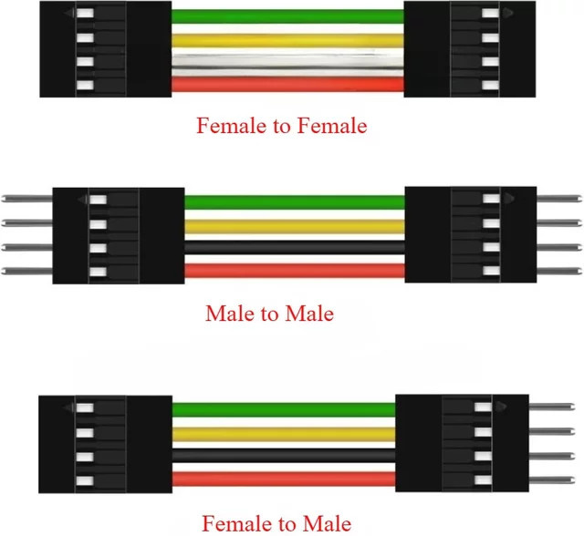 E-SIMPO Dupont Jumper-Kabelbaum 26AWG Set mit 10 Stück Stecker-Buchse-Verbindungen für PCB und Breadboard in Multicolor - Bild 1