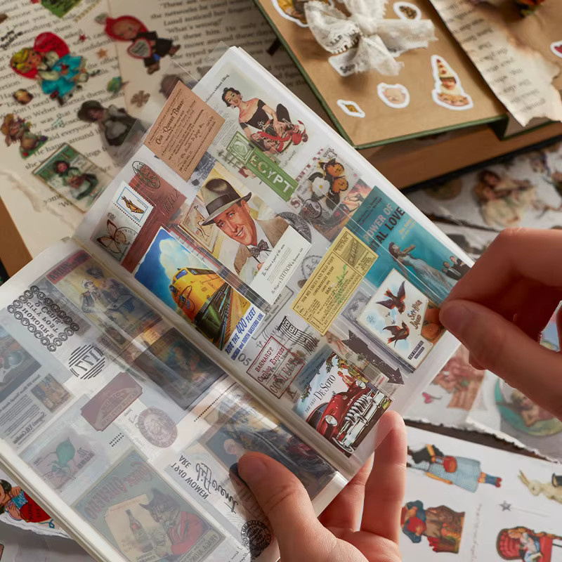 20 Retro Post-Papierbücher als DIY-Dekorationsmaterial für dein Tagebuch in Grün und Multicolour - Bild 3