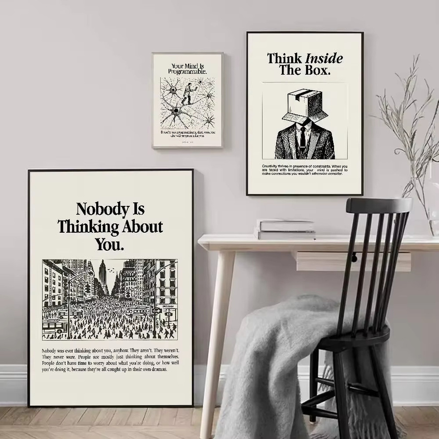 Potdemiel Minimalistisches Motivationsposter mit Typografie in Weiß - Bild 2