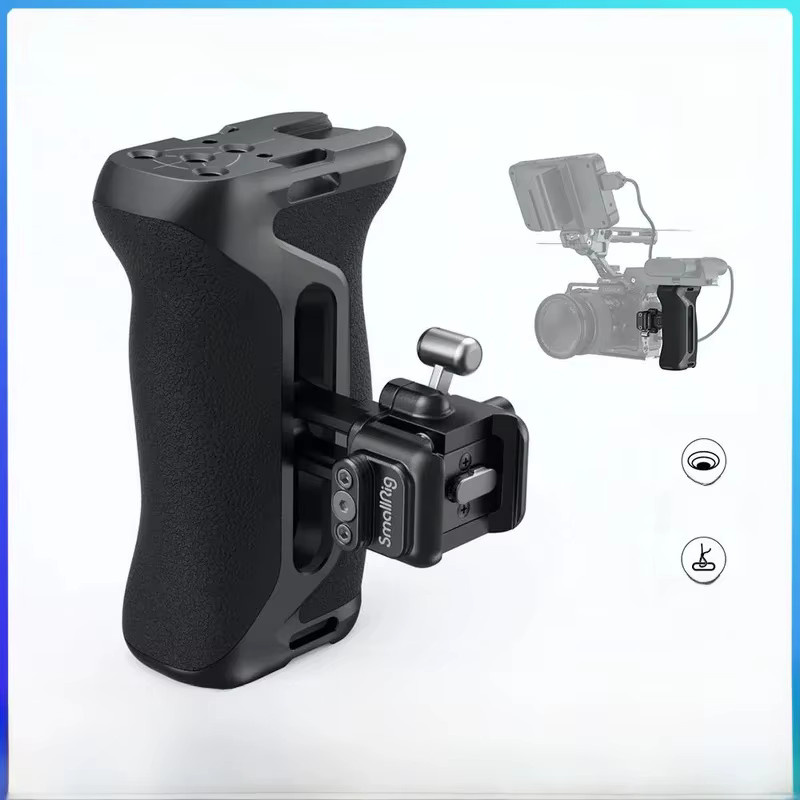 SmallRig Snap-on Quick Lock NATO Seitengriff in Schwarz, verstellbar für DSLR-Kamerakäfigplatten mit Kaltschuh-Handgelenkschlaufe, Modell 4017 - Bild 1