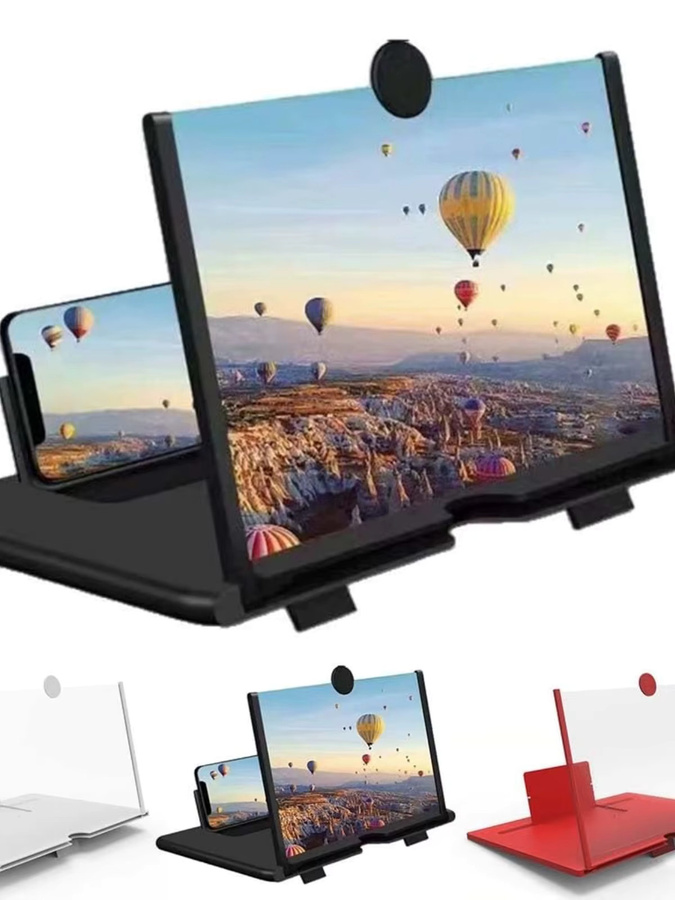 Ultra-HD 3D Smartphone Bildschirmverstärker 12 Zoll Pro in Schwarz für Filme und Videos mit faltbarem Ständer und Kompatibilität für alle Smartphones - Bild 6