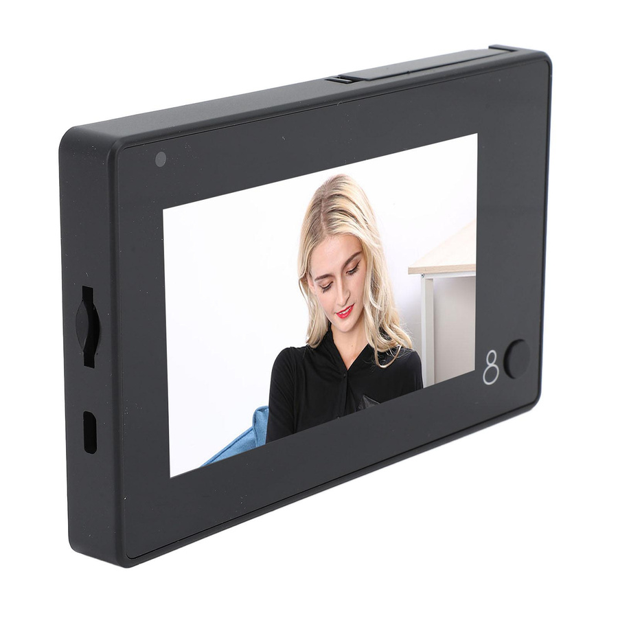 Igeteck Intelligenter Türspion mit 4,3-Zoll-Bildschirm, 2 MP 720P HD Weitwinkel-Nachtsicht-Gucklochkamera in Schwarz - Bild 2