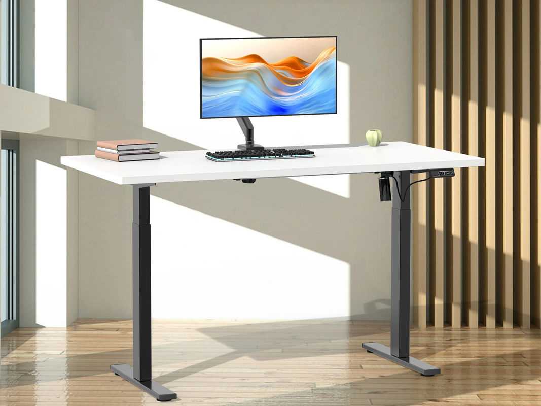VCM Schreibtisch E-Lona höhenverstellbar mit Elektromotor, Weiß/Schwarz, B: 110 cm, T: 80 cm, H: 71-110 cm - Bild 2