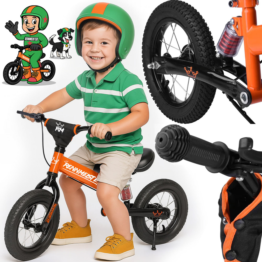 RENNMEISTER Kinderlaufrad Orange Renn-Design ab 3 Jahren - Bild 2