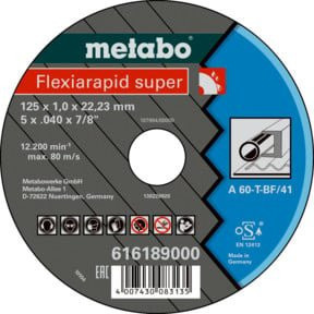 Metabo Trennscheibe gerade für Metall 125 mm, 25 Stück, Multicolor - Bild 1