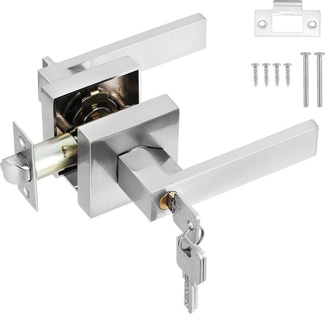 SHTAZKIA Türgriff mit Schloss aus Aluminiumlegierung in Silber - Bild 1