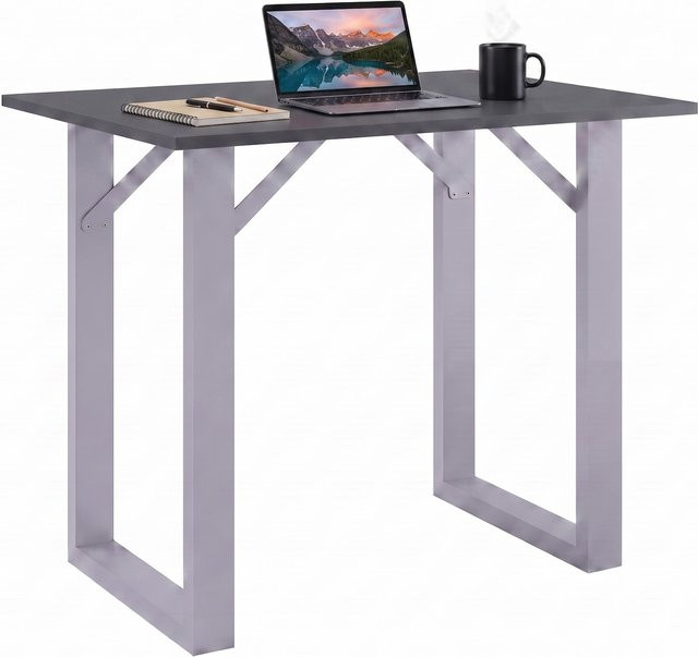 VCM Bartisch Xona in Schwarz, moderner Stehtisch mit Metallbeinen, B/T: 138 x 80 cm - Bild 1