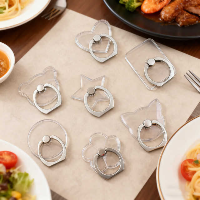 4er-Set WSSHE Handy-Ringhalter transparent mit 360 Grad drehbarer Funktion für Smartphones und Handyhüllen - Bild 1