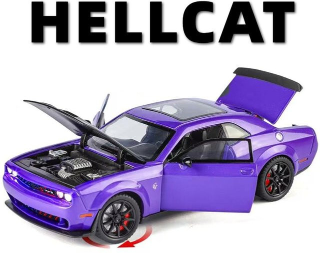 RMZ City Hellcat Sportwagen Modell, Maßstab 1:24, Metall, mit Musik und Licht - Bild 1