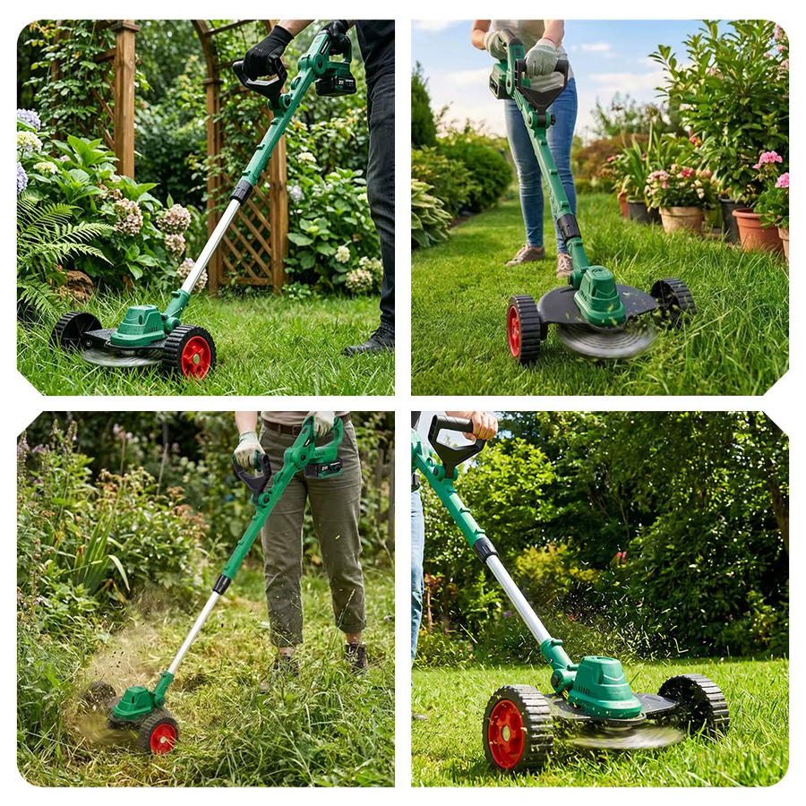 NEWBENY 3-in-1 Bürstenloser Elektrischer Rasenmäher Kabelloser Rasentrimmer in Grün für Makita LXT 21V Akku - Bild 4
