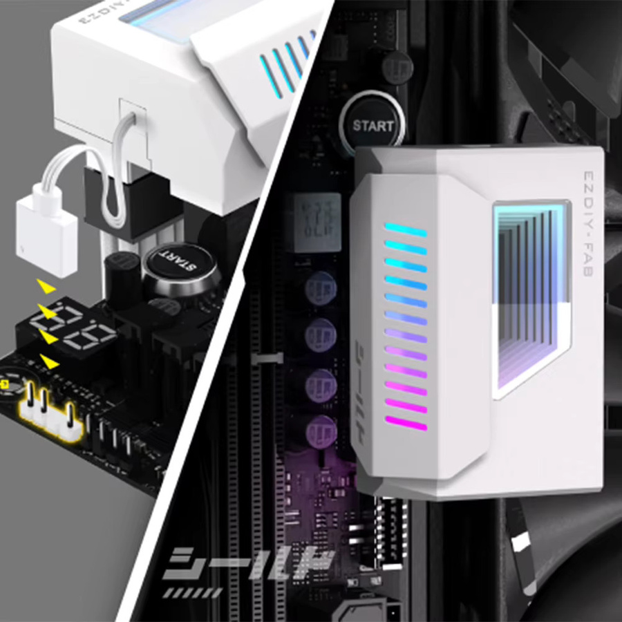 Shunmaii ATX 24 Pin auf 180/90 Grad Netzstecker-Adapter für 5V 3PIN ARGB Mainboard und Netzteil, Multicolour - Bild 4