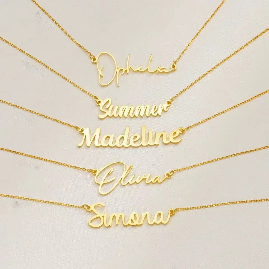 Halskette Namensbuchstaben, Edelstahl, Gold, Damen - Bild 4