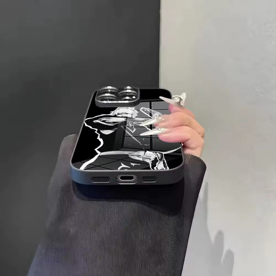 Anime Bleach Kurosaki Ichigo Glas-Handyhülle für iPhone und Galaxy in Schwarz - Bild 4