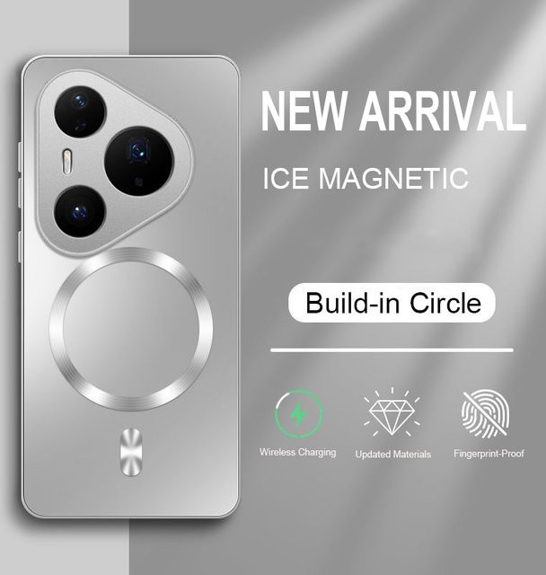 AG Magnetische Silikonhülle für Huawei Pura 70 80 Ultra P30 P40 P50 P60 Pro in Schwarz mit Stoßfestem PC-Schutz und kabellosem Laden - Bild 1