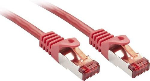 LINDY RJ45 Patchkabel CAT 6 S/FTP Ethernet LAN in Rot, Länge: 2,0 m - Bild 1
