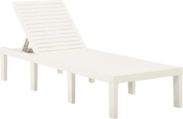 Furnicato Sonnenliege aus Kunststoff in Weiß, B/T/H: 195 x 65 x 32 cm - Bild 1