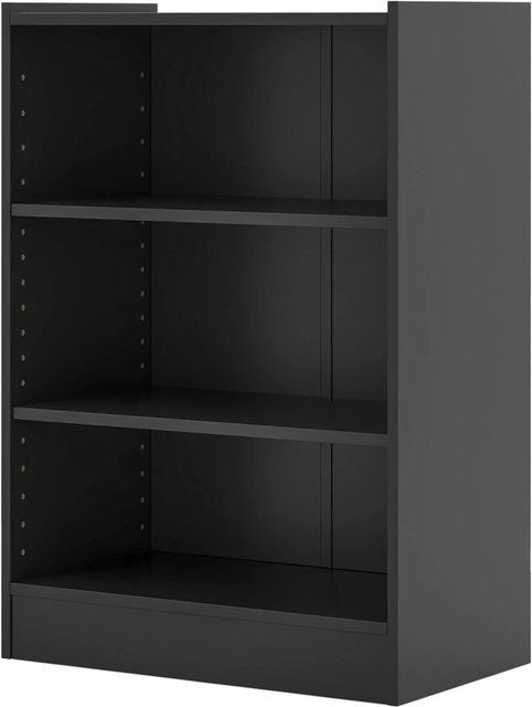 Costway Bücherregal in Schwarz mit 3 verstellbaren Fächern, modern und freistehend, B/T/H: 30 x 25 x 75 cm - Bild 1