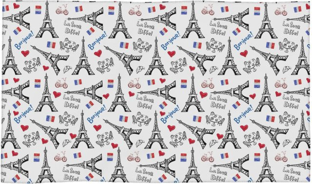 Ka Chen Muxi Gesichtstuch Paris Frankreich, weiß, schnelltrocknend und saugfähig, B: 40 cm, H: 60 cm - Bild 1