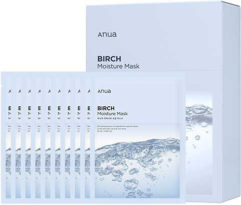 Anua Birke Feuchtigkeitsmaske, 10 Stück, Gel, mit Hyaluronsäure - Bild 1