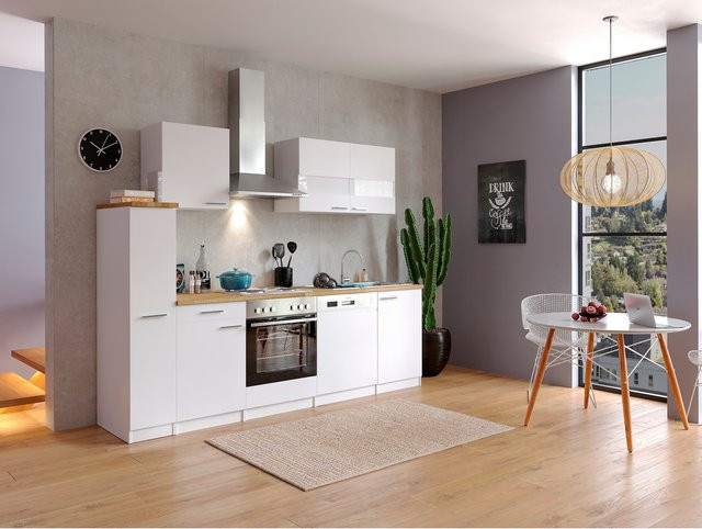 Respekta Küchenzeile KB250WW in Weiß mit Soft-Close-Funktion, Breite: 250 cm - Bild 1