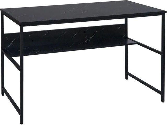 Schreibtisch MCW-K80 in Marmor-Optik Schwarz aus Metall und MDF, B/T/H: 120 x 60 x 78 cm - Bild 2