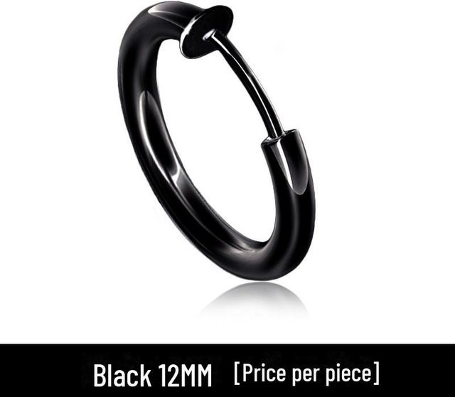 Ohrclips Titan, Schwarz, Unisex, 12mm - Bild 1