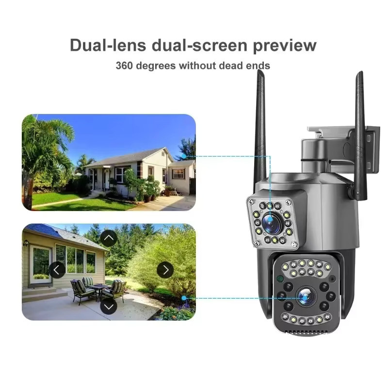 Luxuglow 8MP 4K PTZ Dual Objektiv Überwachungskamera mit WLAN und 4G SIM-Karte, Wasserdichte Outdoor CCTV Kamera mit Nachtsicht und automatischem Personen-Tracking in Grau - Bild 3