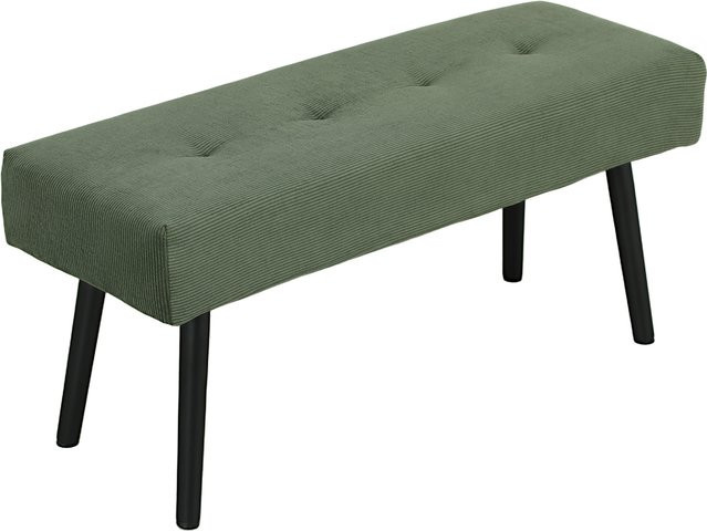 HOMCOM Polsterbank mit Cordbezug in Grün, getuftete Sitzbank mit Metallbeinen für Schlafzimmer, Wohnzimmer oder Flur, B/T/H: 100 x 36 x 45 cm - Bild 1