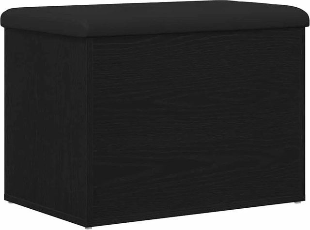 vidaXL Sitzbank mit Stauraum in Eiche Schwarz, B/T/H: 62 x 42 x 45 cm - Bild 1