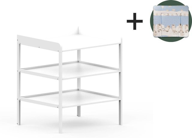 Wickelregal Clara XL von Geuther in Weiß mit Rollen und Wickelauflage - Bild 1