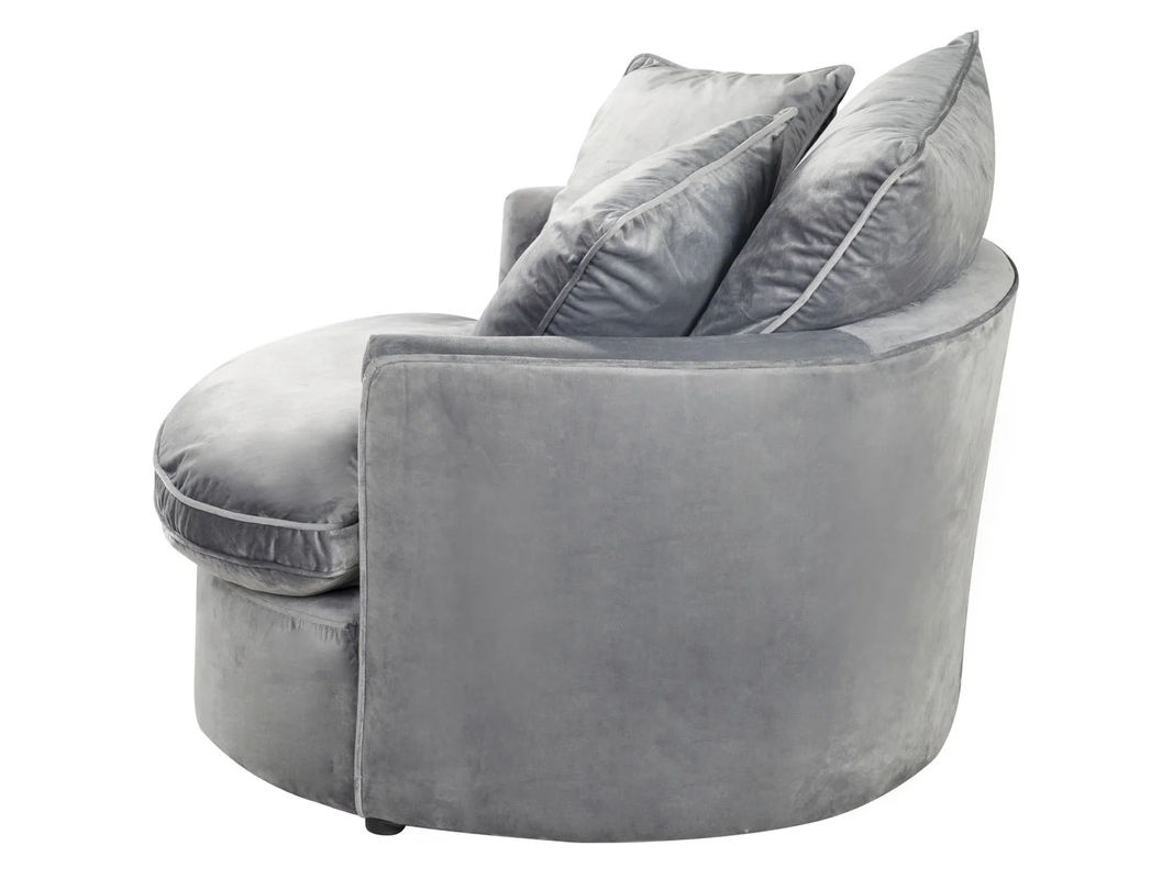 PLAYBOY Drehsessel Eloise in Anthrazit aus Samt mit 4 Kissen, B/T/H: 110 x 88 x 45 cm - Bild 4