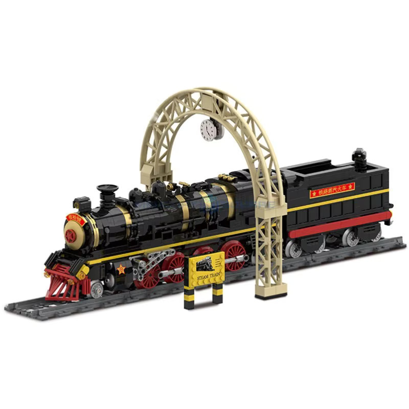 CETYL Leader Number Simulationszug Baukasten mit 1021 Teilen, MOC Dampflokomotiven und Schienen als kreatives Lernspielzeug für Jungen in Multicolour - Bild 5