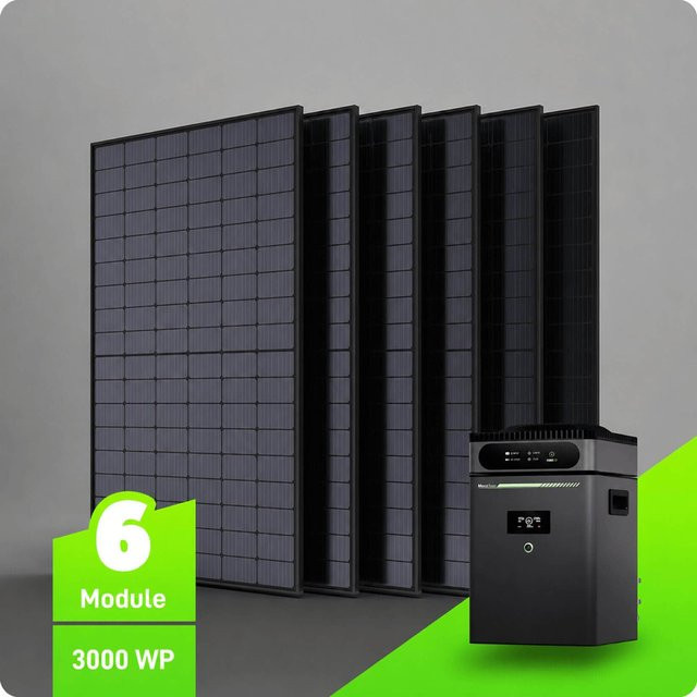 Maxxicharge XXL Balkonkraftwerk V2 3000Wp mit 5 kWh Speicher in Schwarz ohne Montagesystem - Bild 1