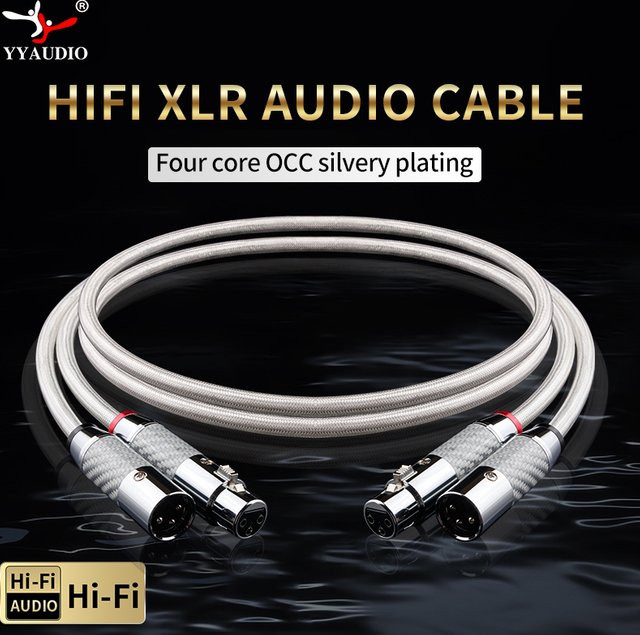 YYAUDIO Versilbertes XLR-Kabel (männlich auf weiblich) für professionelle Audio-Balance-Verbindungen - Bild 1