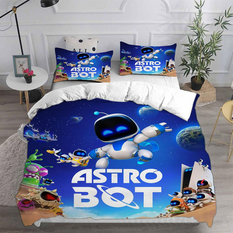 ASTRO BOT Bettwäscheset von JMG Household Supplies in Blau, 2-teiliges Set aus Mikrofaser bestehend aus Bettbezug und Kissenbezug, B/H: 210 x 210 cm - Bild 2