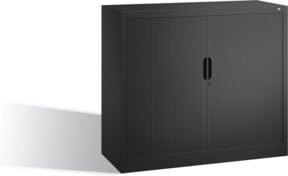 C+P Akten-Sideboard Omnispace mit Rollladen und Drehzylinderschloss, Schwarzgrau, H: 103 cm, B: 120 cm, T: 42 cm - Bild 1